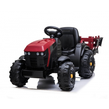 WIELKI TRAKTOR NA AKUMULATOR Z PRZYCZEPĄ, MIĘKKIE KOŁA, MIĘKKIE SIEDZENIE/BDM0925