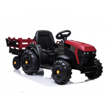 WIELKI TRAKTOR NA AKUMULATOR Z PRZYCZEPĄ, MIĘKKIE KOŁA, MIĘKKIE SIEDZENIE/BDM0925