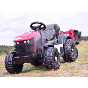WIELKI TRAKTOR NA AKUMULATOR Z PRZYCZEPĄ, MIĘKKIE KOŁA, MIĘKKIE SIEDZENIE/BDM0925