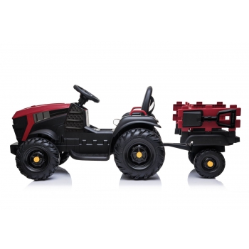 WIELKI TRAKTOR NA AKUMULATOR Z PRZYCZEPĄ, MIĘKKIE KOŁA, MIĘKKIE SIEDZENIE/BDM0925