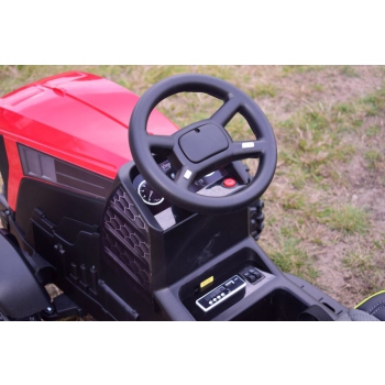 WIELKI TRAKTOR NA AKUMULATOR Z PRZYCZEPĄ, MIĘKKIE KOŁA, MIĘKKIE SIEDZENIE/BDM0925