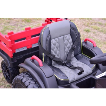 WIELKI TRAKTOR NA AKUMULATOR Z PRZYCZEPĄ, MIĘKKIE KOŁA, MIĘKKIE SIEDZENIE/BDM0925
