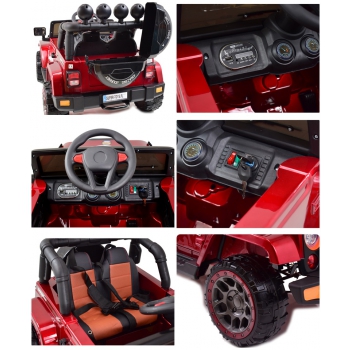 MEGA JEEP  FULLTIME, NAPĘD 4X4,  1X12V ,WOLNY START/ MIĘKKIE KOŁA, FUNKCJA BUJANIA EXCLUSIVE LAKIER/7588