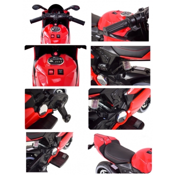 NAJNOWSZY WIELKI  MOTOR ŚCIGACZ , ŚWIECĄCE  KOŁA, PANEL, DŹWIĘKI, SKÓRA, GAZ W MANETCE/FT8728