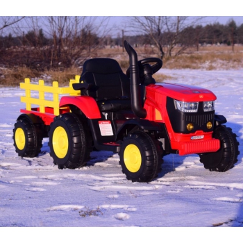 MEGA TRAKTOR NA AKUMULATOR Z PRZYCZEPĄ. MIĘKKIE SIEDZENIE, PILOT, /HL3388