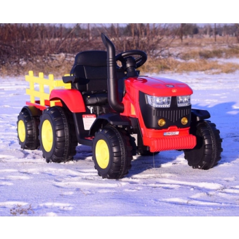 MEGA TRAKTOR NA AKUMULATOR Z PRZYCZEPĄ. MIĘKKIE SIEDZENIE, PILOT, /HL3388