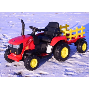 MEGA TRAKTOR NA AKUMULATOR Z PRZYCZEPĄ. MIĘKKIE SIEDZENIE, PILOT, /HL3388