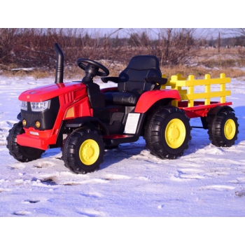 MEGA TRAKTOR NA AKUMULATOR Z PRZYCZEPĄ. MIĘKKIE SIEDZENIE, PILOT, /HL3388
