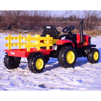 MEGA TRAKTOR NA AKUMULATOR Z PRZYCZEPĄ. MIĘKKIE SIEDZENIE, PILOT, /HL3388