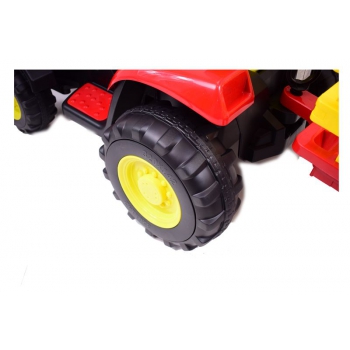 MEGA TRAKTOR NA AKUMULATOR Z PRZYCZEPĄ. MIĘKKIE SIEDZENIE, PILOT, /HL3388