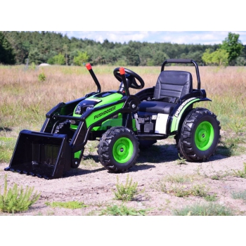 MEGA TRAKTOR Z ŁYŻKĄ - ŁADOWARKĄ. MIĘKKIE SIEDZENIE, PILOT, RADIO FM/HL389