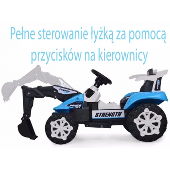TRAKTOR NA AKUMULATOR Z RUCHOMYM RAMIENIEM - SPYCHACZEM, MIĘKKIE SIEDZENIE/HSD6106B