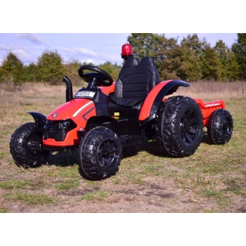 SUPER TRAKTOR TRUCK Z PRZYCZEPĄ I KOGUTEM, MIĘKKIE KOŁA, MIĘKKIE SIEDZENIE, PILOT/HZB200