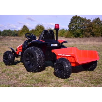 SUPER TRAKTOR TRUCK Z PRZYCZEPĄ I KOGUTEM, MIĘKKIE KOŁA, MIĘKKIE SIEDZENIE, PILOT/HZB200