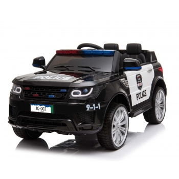 AUTO SUV POLICYJNY NA AKUMULATOR, MIĘKKIE SIEDZENIE, MĘKKIE KOŁA/JC002