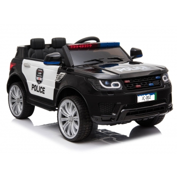 AUTO SUV POLICYJNY NA AKUMULATOR, MIĘKKIE SIEDZENIE, MĘKKIE KOŁA/JC002