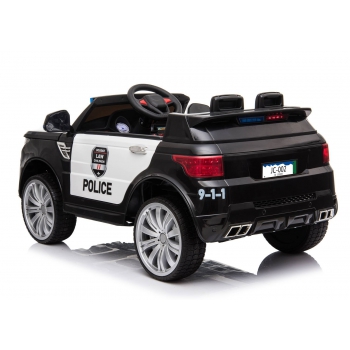 AUTO SUV POLICYJNY NA AKUMULATOR, MIĘKKIE SIEDZENIE, MĘKKIE KOŁA/JC002