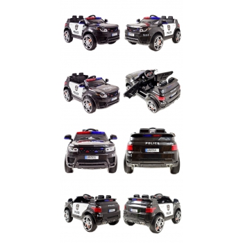 AUTO SUV POLICYJNY NA AKUMULATOR, MIĘKKIE SIEDZENIE, MĘKKIE KOŁA/JC002