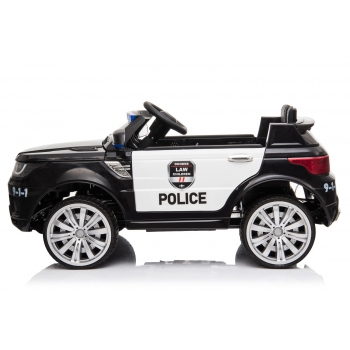 AUTO SUV POLICYJNY NA AKUMULATOR, MIĘKKIE SIEDZENIE, MĘKKIE KOŁA/JC002
