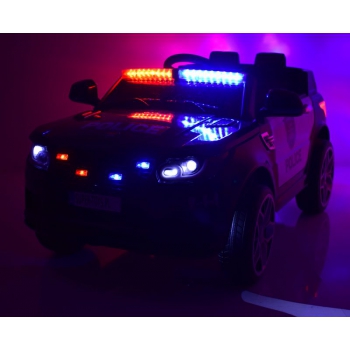 AUTO SUV POLICYJNY NA AKUMULATOR, MIĘKKIE SIEDZENIE, MĘKKIE KOŁA/JC002