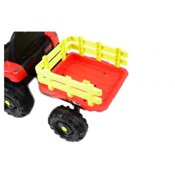 SUPER TRAKTOR FAST NA AKUMULATOR Z PRZYCZEPĄ, MIĘKKIE KOŁA, MIĘKKIE SIEDZENIE, PILOT/JC005