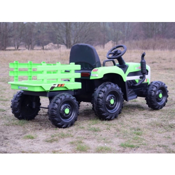 SUPER TRAKTOR FAST NA AKUMULATOR Z PRZYCZEPĄ, MIĘKKIE KOŁA, MIĘKKIE SIEDZENIE, PILOT/JC005