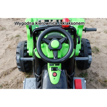 MOCNY TRAKTOR Z ŁYŻKĄ KINGDOM 12V  DWIE PRĘDKOŚCI/JS328A