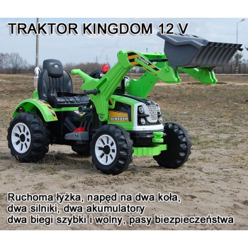 MOCNY TRAKTOR Z ŁYŻKĄ KINGDOM 12V  DWIE PRĘDKOŚCI/JS328A