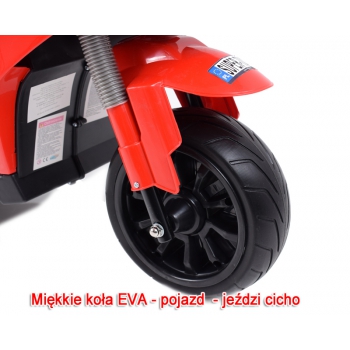 DUŻY MOTOR ŚCIGACZ Z SYMULACJĄ WYDECHU, MIĘKKIE KOŁA  STRONG 2 EXCLUSIVE/6288A