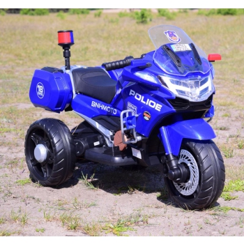 SZYBKI  MOTOR POLICYJNY Z KOGUTEM, MIĘKKIE KOŁA, DŹWIĘKI, DWA SILNIKI, PILOT/NT5188