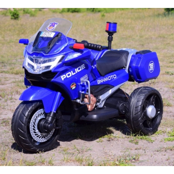 SZYBKI  MOTOR POLICYJNY Z KOGUTEM, MIĘKKIE KOŁA, DŹWIĘKI, DWA SILNIKI, PILOT/NT5188