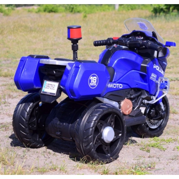 SZYBKI  MOTOR POLICYJNY Z KOGUTEM, MIĘKKIE KOŁA, DŹWIĘKI, DWA SILNIKI, PILOT/NT5188