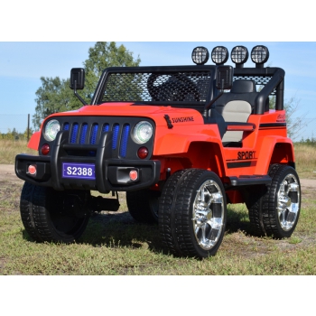 MEGA JEEP SUNSHINE, NAPĘD 4X4, 2X12V, WOLNY START/ MIĘKKIE KOŁA, BLUETOOTH, RADIO EXCLUSIVE/2388