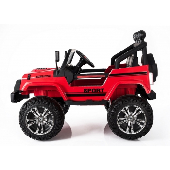 MEGA JEEP SUNSHINE, NAPĘD 4X4, 2X12V, WOLNY START/ MIĘKKIE KOŁA, BLUETOOTH, RADIO EXCLUSIVE/2388