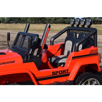 MEGA JEEP SUNSHINE, NAPĘD 4X4, 2X12V, WOLNY START/ MIĘKKIE KOŁA, BLUETOOTH, RADIO EXCLUSIVE/2388