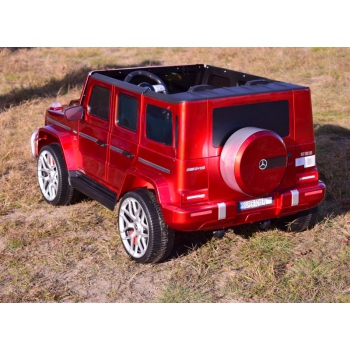 MERCEDES G63 AMG DLA 2 DZIECI, 24V, 4X4,  MIĘKKIE KOŁA EVA, MIĘKKIE SIEDZENIE, LAKIER POLEROWANY FULL OPCJA/S-307