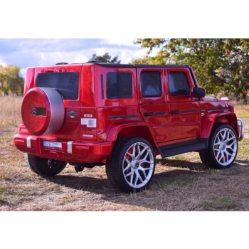 MERCEDES G63 AMG DLA 2 DZIECI, 24V, 4X4,  MIĘKKIE KOŁA EVA, MIĘKKIE SIEDZENIE, LAKIER POLEROWANY FULL OPCJA/S-307
