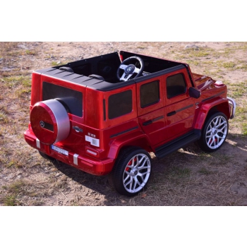 MERCEDES G63 AMG DLA 2 DZIECI, 24V, 4X4,  MIĘKKIE KOŁA EVA, MIĘKKIE SIEDZENIE, LAKIER POLEROWANY FULL OPCJA/S-307