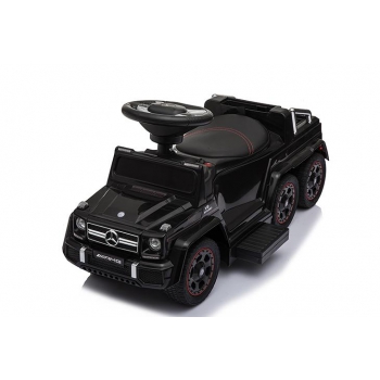 JEŹDZIK NA AKUMULATOR, PCHACZ, ODPYCHACZ MERCEDES G 63 AMG 6X6, MIĘKKIE KOŁA,  DASZEK , STEROWANIE RĄCZKĄ /1838 LONG