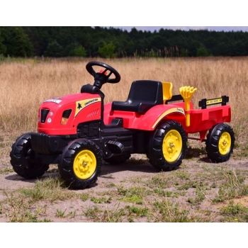 TRAKTOR NA PEDAŁY Z PRZYCZEPĄ I AKCESORIAMI/TR3001