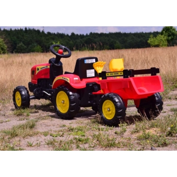 TRAKTOR NA PEDAŁY Z PRZYCZEPĄ I AKCESORIAMI/TR3001