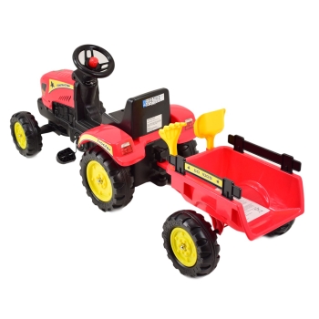 TRAKTOR NA PEDAŁY Z PRZYCZEPĄ I AKCESORIAMI/TR3001
