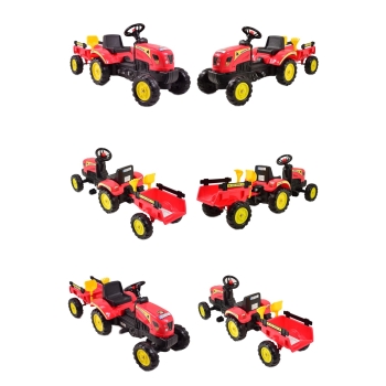 TRAKTOR NA PEDAŁY Z PRZYCZEPĄ I AKCESORIAMI/TR3001
