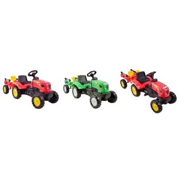 TRAKTOR NA PEDAŁY Z PRZYCZEPĄ I AKCESORIAMI/TR3001