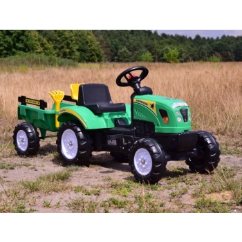 TRAKTOR NA PEDAŁY Z PRZYCZEPĄ I AKCESORIAMI/TR3001