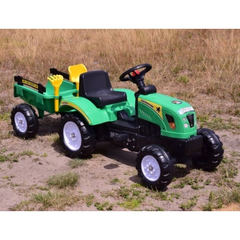 TRAKTOR NA PEDAŁY Z PRZYCZEPĄ I AKCESORIAMI/TR3001