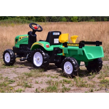 TRAKTOR NA PEDAŁY Z PRZYCZEPĄ I AKCESORIAMI/TR3001