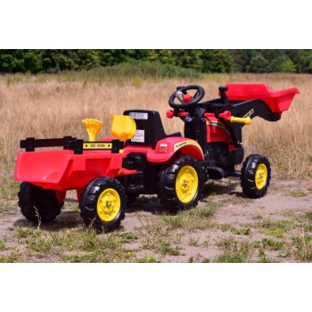 TRAKTOR  NA PEDAŁY Z PRZYCZEPĄ I ŁYŻKĄ /TR3005