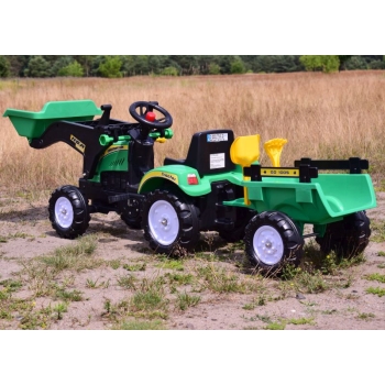 TRAKTOR NA PEDAŁY Z PRZYCZEPĄ I ŁYŻKĄ/TR3005