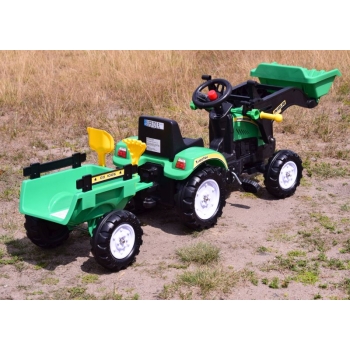 TRAKTOR NA PEDAŁY Z PRZYCZEPĄ I ŁYŻKĄ/TR3005